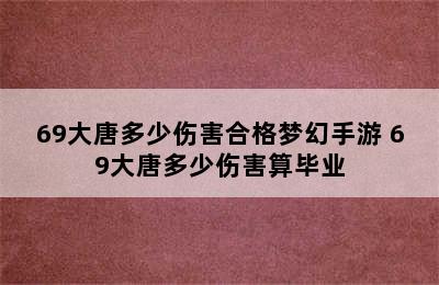 69大唐多少伤害合格梦幻手游 69大唐多少伤害算毕业